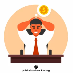 Businessman dreaming about money