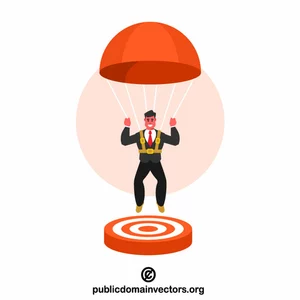 Parachuter hitting a target