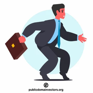 Businessman walking on tiptoe