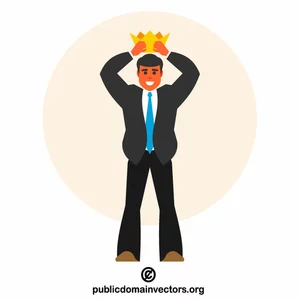 Businessman wears a crown