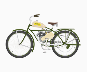 Vintage bicycle with motor
