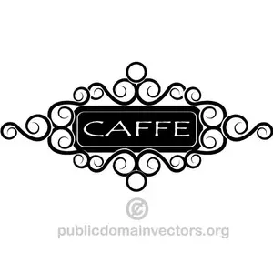 Café firmar en de lengua italiana