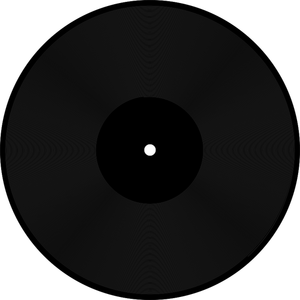 Vector de dibujo del disco de vinilo en blanco