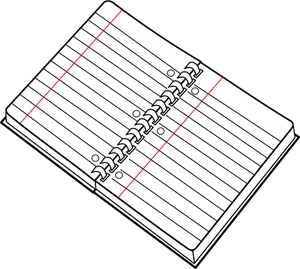 Vector image of open spiral notebook line art