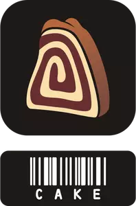 Vector image of two piece sticker for cake with barcode