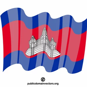 Bandeira acenando do Camboja