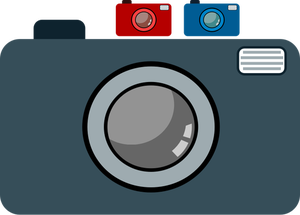 three digital cameras icon vector graphics