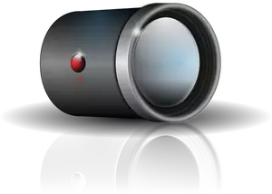 Anexo de lente de câmera com sombra vector clip-art
