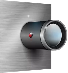 Příloha objektivu fotoaparátu na zeď vektorový obrázek