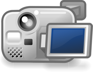 Vector de la imagen de la parte trasera de la cámara digital con pantalla