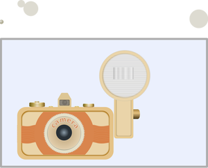 Vector illustration of vintage camera with old flash