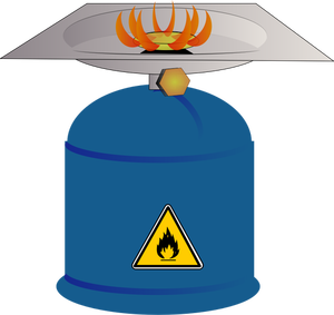 Vector image of camping gas cooker