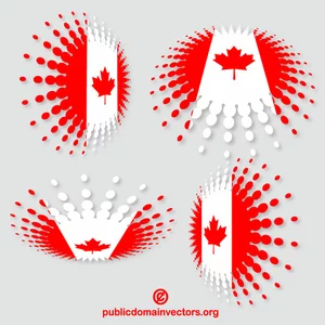Design a mezzitoni delle bandiere canadesi