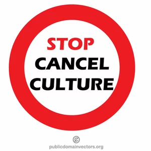 Pare de cancelar a arte do clipe de sinal de cultura