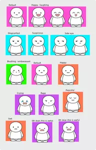 Vektor-ClipArt-Grafik der Cartoon-Ikonen der Kinder in verschiedenen emotionalen Zustand