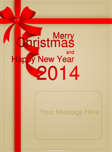 Marry Christmas and Happy New Year red themed card vector image