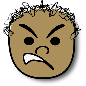 Immagine vettoriale di avatar bambino arrabbiato