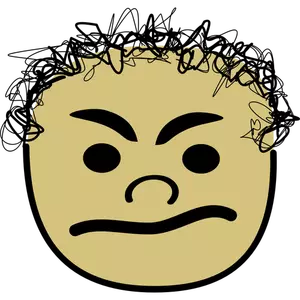 Image vectorielle d'avatar de l'enfant en colère comique