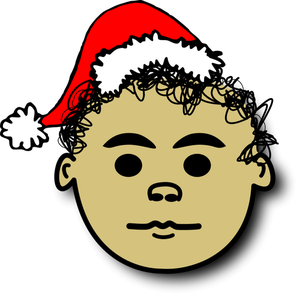 Santa Claus Junge mit lockigem Haar Vektor