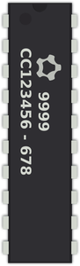Generic 20-pin IC chip vector clip art