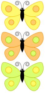 Drei gelbe Schmetterlinge