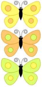 Tre gula fjärilar