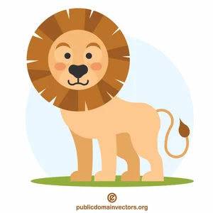Clip art de vecteur de dessin animé de lion