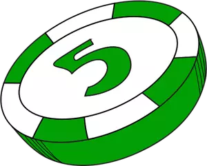 Vector clip art of green gambling coin