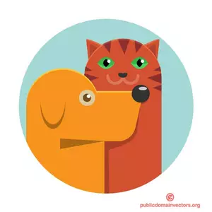 Hund und Katze Cartoon-Stil