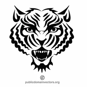 Black tiger vector clip art