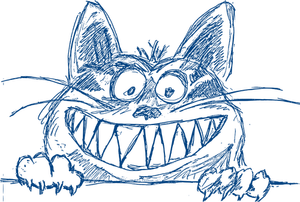 Vector afbeelding van grijnzende kat