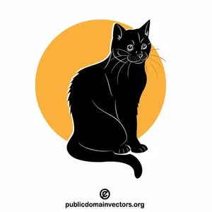Outline vector image of cat