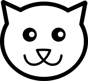 Image de chat visage ligne art vectoriel
