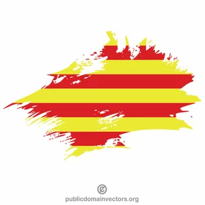 De vlag witte achtergrond van Catalonië
