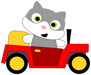 Katze, ein Auto zu fahren
