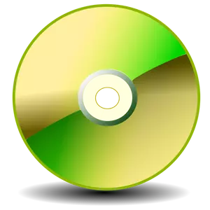 シャドウと緑色の光沢のある CD-ROM マウント記号のベクター画像