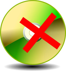 Vector clip art of green shiny CD ROM unmount sign with shadow