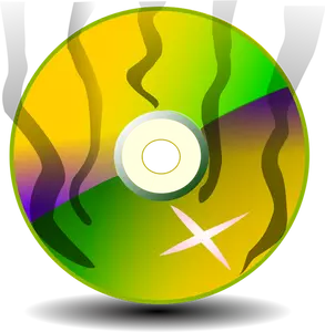 Vector Illustrasjon av dampende CD-ROM