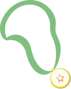 Einfache Medaille auf ein Band-Vektor-ClipArt