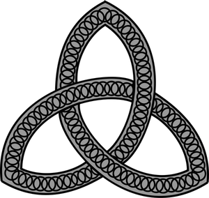 Vector image of simple Celtic design detail in grayscale
