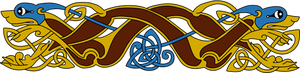 Celtic hewan ornamen vektor ilustrasi