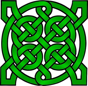 Seni klip vektor mandala Celtic hijau gelap