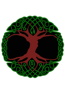 Vektor seni klip berwarna Celtic pohon