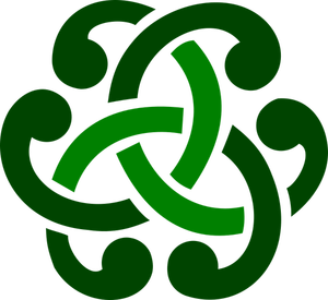 Vector image of ornamental green Celtic design detail