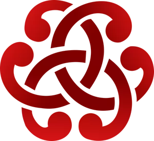 Gambar detail desain Celtic merah hias