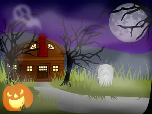 Dibujo vectorial de casa encantada de Halloween