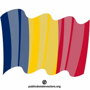 Waving flag of Chad