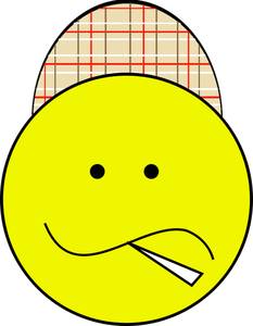Grafica vectoriala de emoticon cu o pălărie