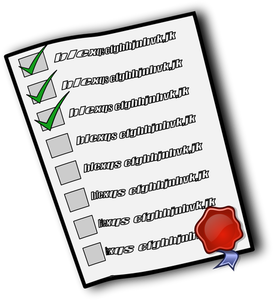 Vektorbild av checklista med sigill