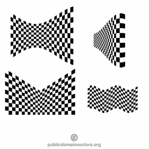 Pola checkered hitam dan putih